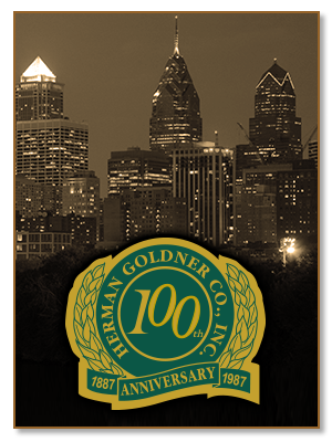 1987, celebrating 100 years of Herman Goldner Co., Inc. in Philadelphia, PA