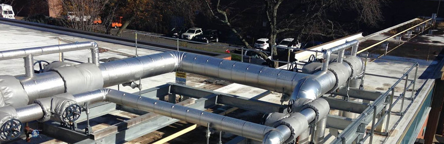 Steam piping and valves system at Merck West Point facility during reliability upgrade