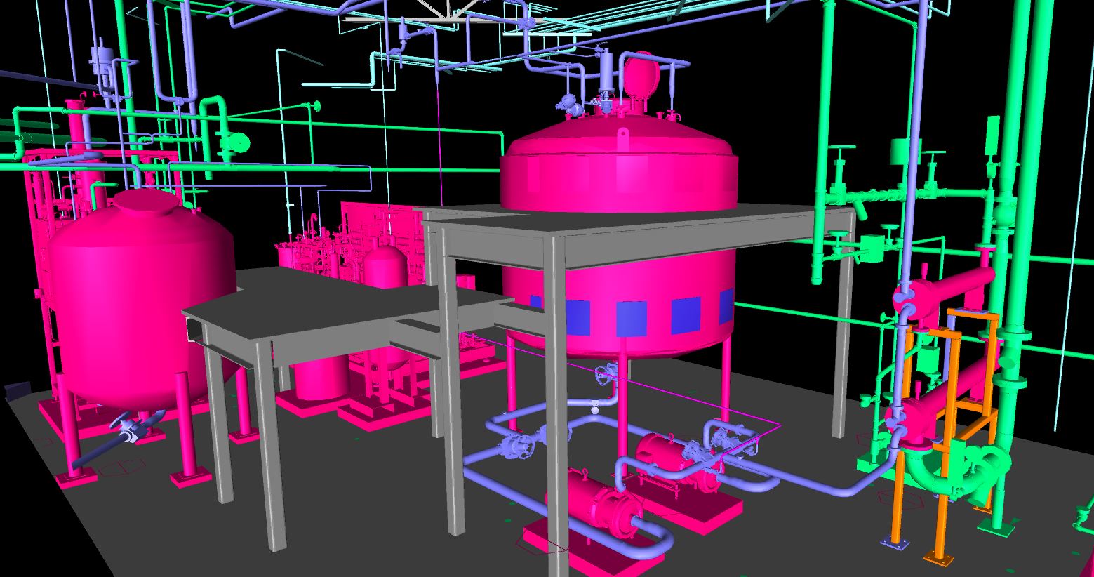 Detailed AutoDesk Revit BIM model showing mechanical and piping coordination by Herman Goldner Co., Inc.